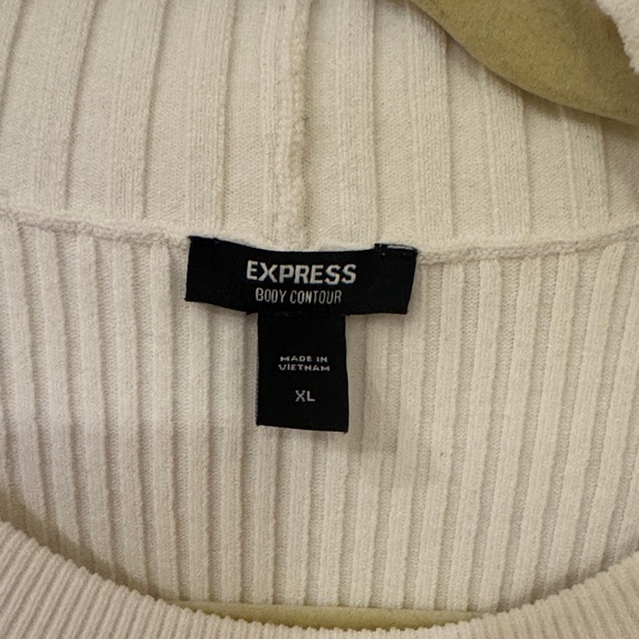 Express Cream Ribbed Tank Top - Picture 2 of 14